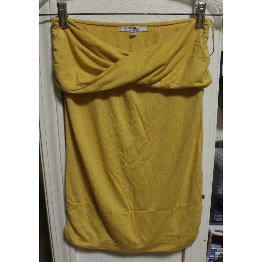 "Bershka" yellow strapless top